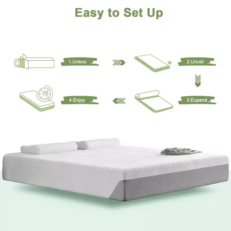 Matelas en mousse à mémoire de forme 10 pouces, basique, sans fibre de verre, sensation moyenne, couche rafraîchissante respirante, matériau certifié sûr