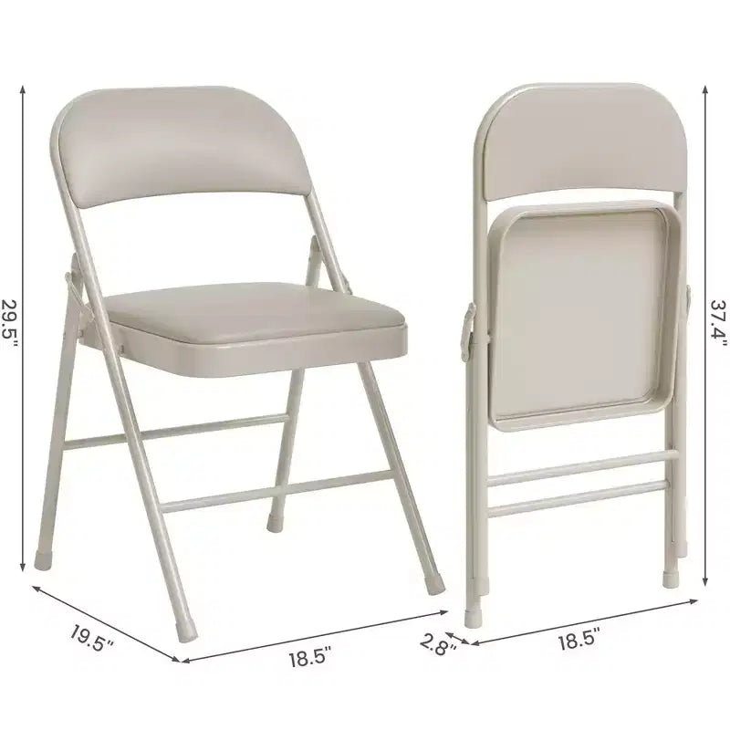 Chaises pliantes, chaises pliantes rembourrées en PU avec structure métallique supportant jusqu'à 158 kg
