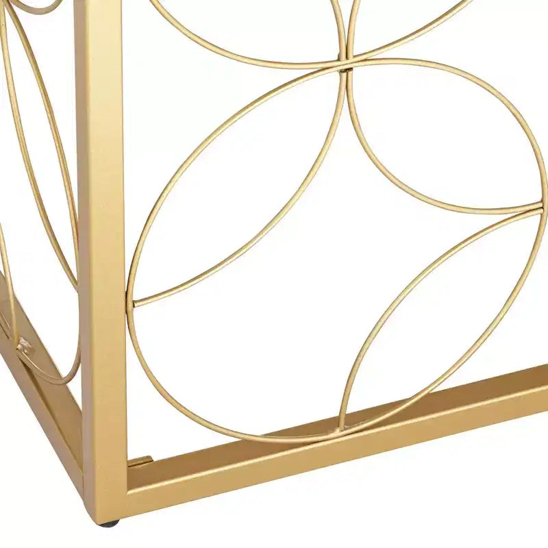 Table d'appoint carrée Modern Glam, 43 cm de large, avec plateau en faux marbre blanc et doré pour salon, chambre à coucher, chevet