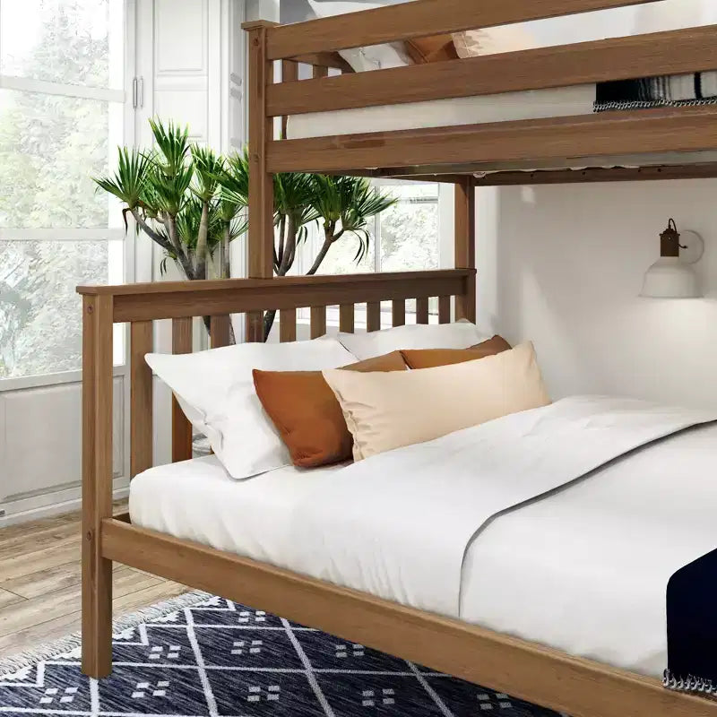 Lit superposé double XL sur grand (Queen size) en bois massif pour adulte