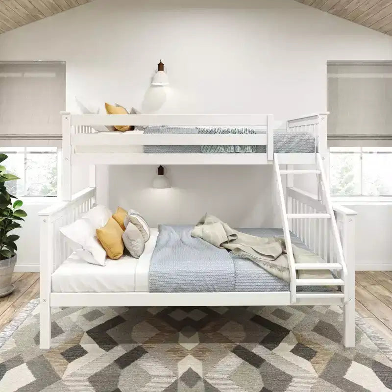 Lit superposé double XL sur grand (Queen size) en bois massif pour adulte