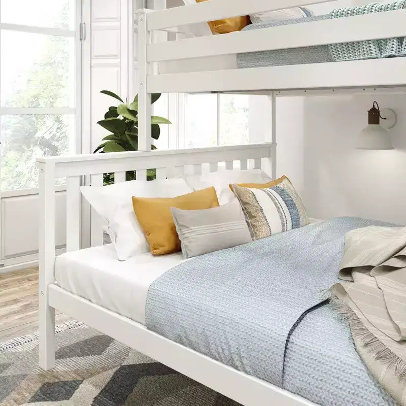 Lit superposé double XL sur grand (Queen size) en bois massif pour adulte