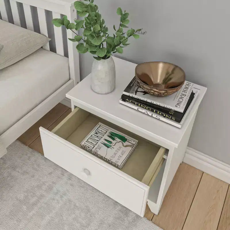 Table de chevet en bois massif avec 1 tiroir pour chambre à coucher