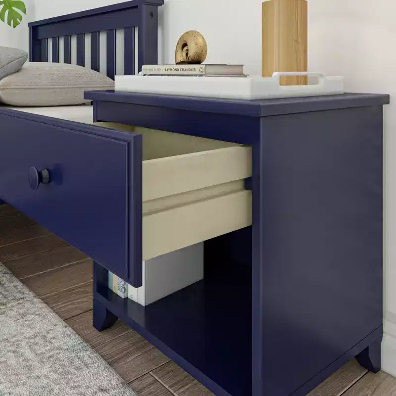 Table de chevet en bois massif avec 1 tiroir pour chambre à coucher