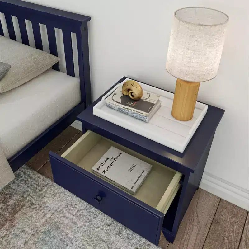 Table de chevet en bois massif avec 1 tiroir pour chambre à coucher