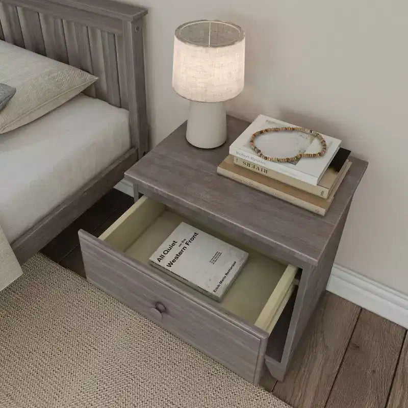 Table de chevet en bois massif avec 1 tiroir pour chambre à coucher