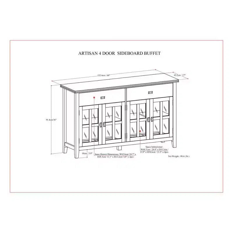 Grand buffet à 4 portes