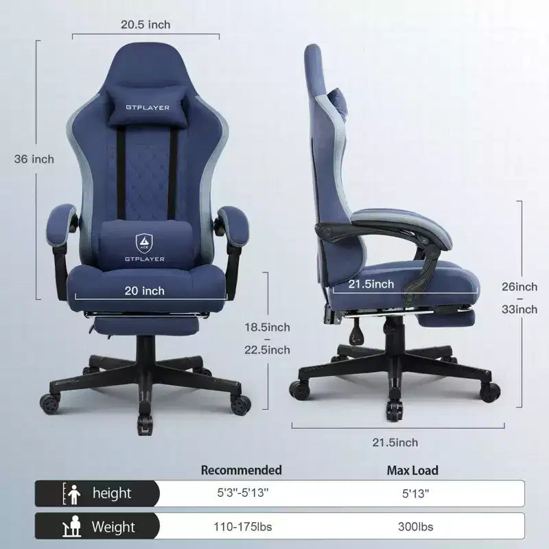 Chaise de bureau en tissu avec accoudoirs liés, fauteuil d'ordinateur ergonomique