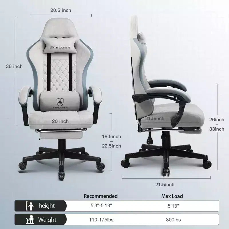 Chaise de bureau en tissu avec accoudoirs liés, fauteuil d'ordinateur ergonomique