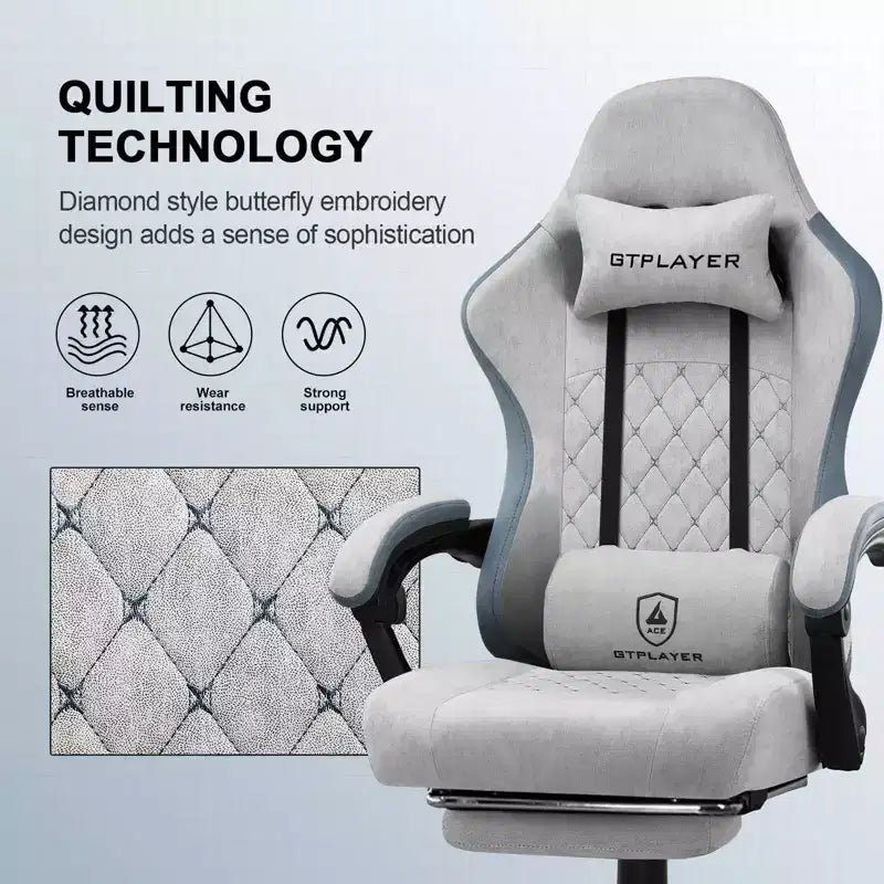 Chaise de bureau en tissu avec accoudoirs liés, fauteuil d'ordinateur ergonomique
